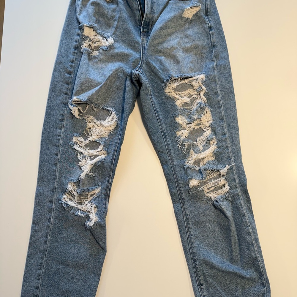 American Eagle Outfitters Light Blue Distressed Boot Cut Jeans